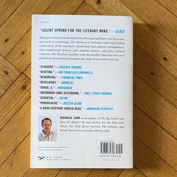 The Shallows by Nicholas Carr Book - Picture 2 of 2